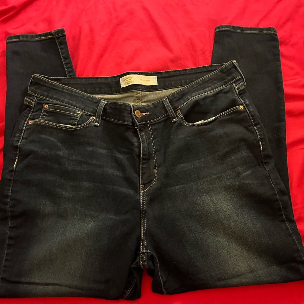 Like-new Levi Signature Gold Co. Women’s Modern Skinny Jeans, 18 short, dark blu